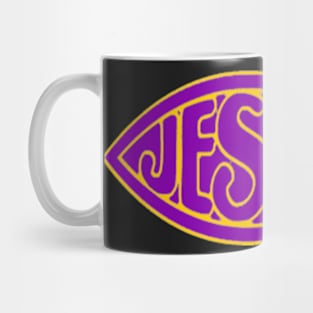 JESUS FISH PURPLE GOLD ICHTHYS CHRIST CHRISTIAN Mug